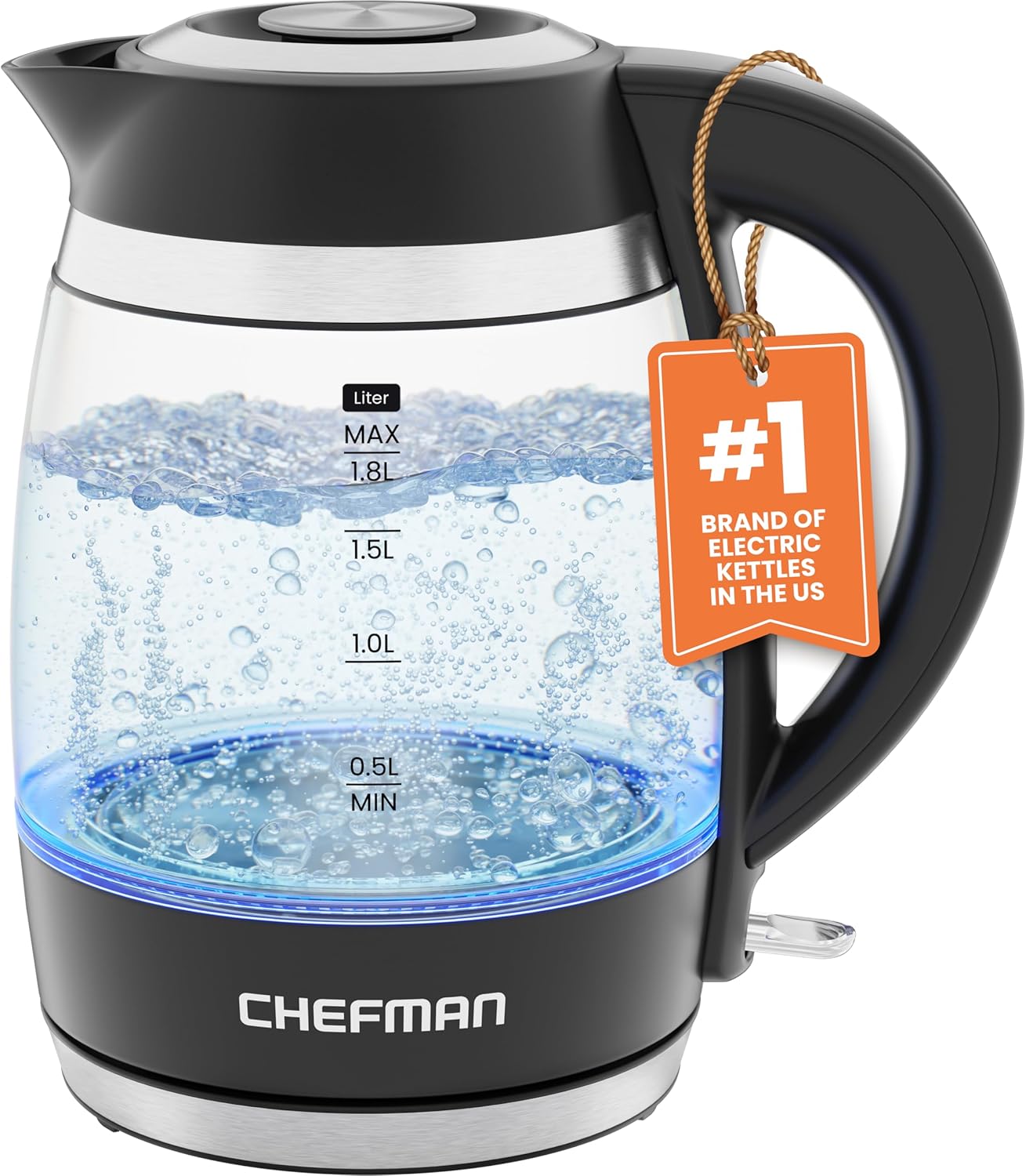 Chefman 1.8L Glass Electric Kettle