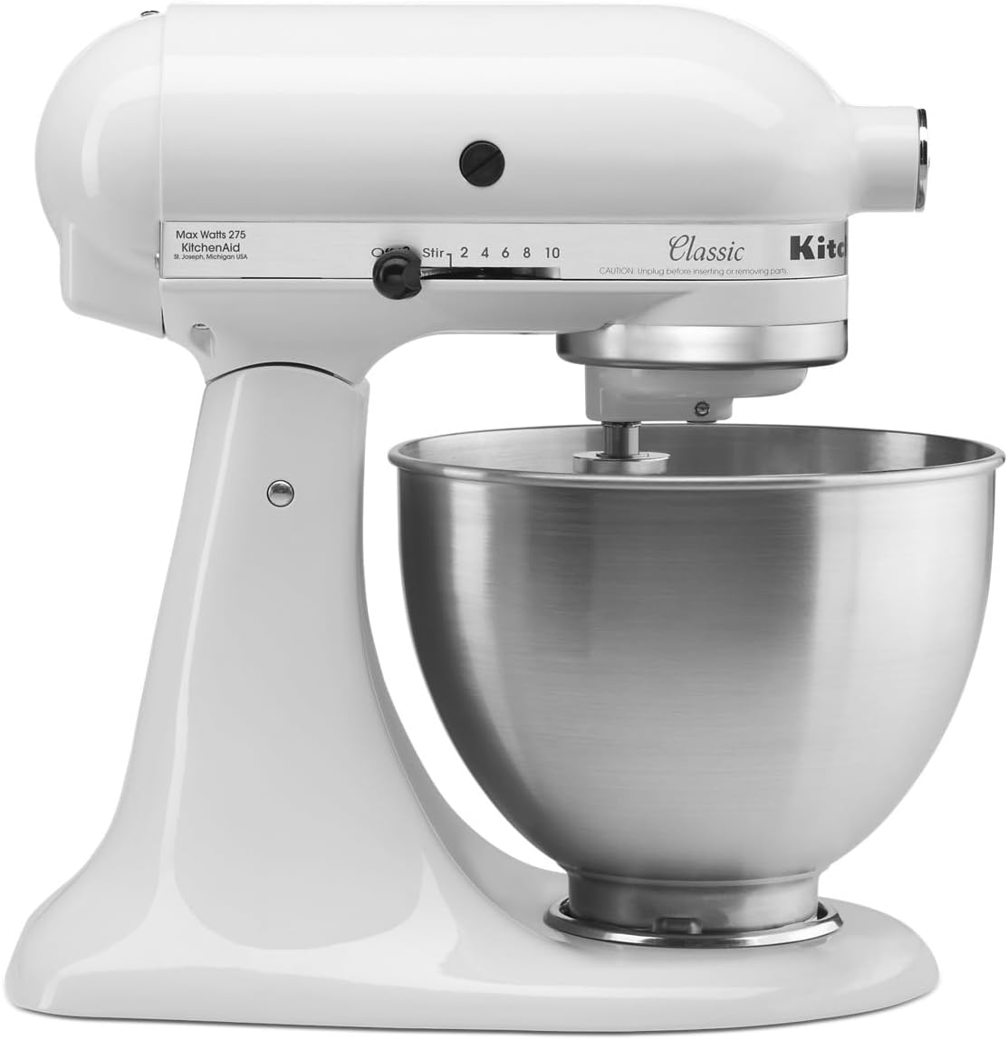 KitchenAid Classic Series 4.5-Quart Tilt-Head Stand Mixer, White