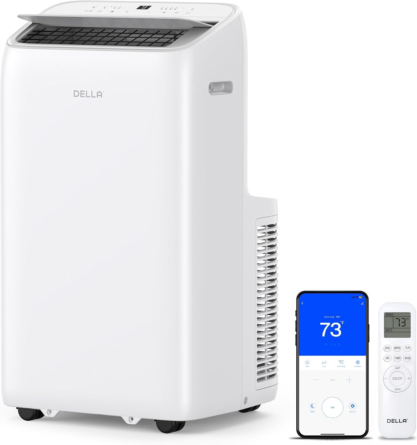 Della 14000 BTU Ultra Quiet Inverter Portable Air Conditioner with Alexa