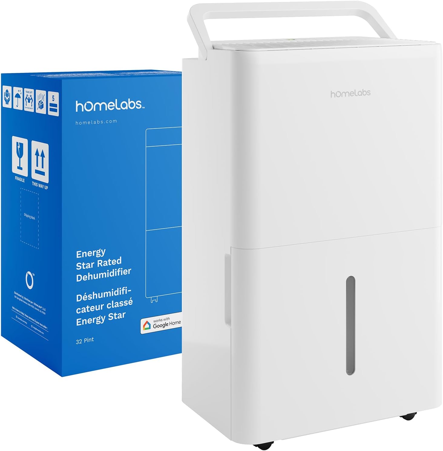 hOmeLabs 32 Pint Dehumidifier, 4,500 Sq Ft