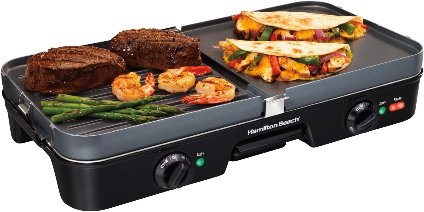 Hamilton Beach 3-in-1 Electric Indoor Grill + Griddle