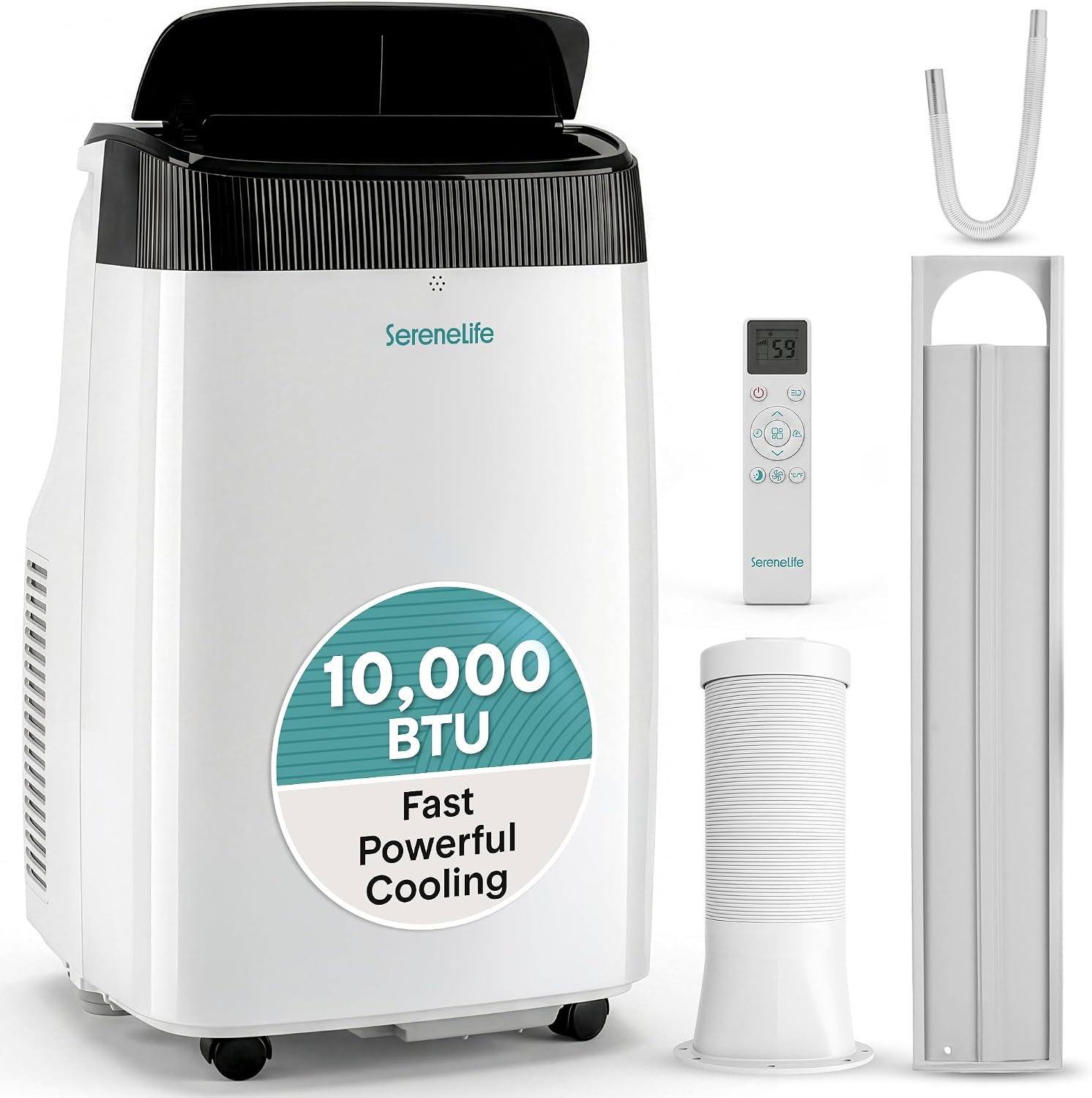 SereneLife Portable Air Conditioner 10,000 BTU with Dehumidifier