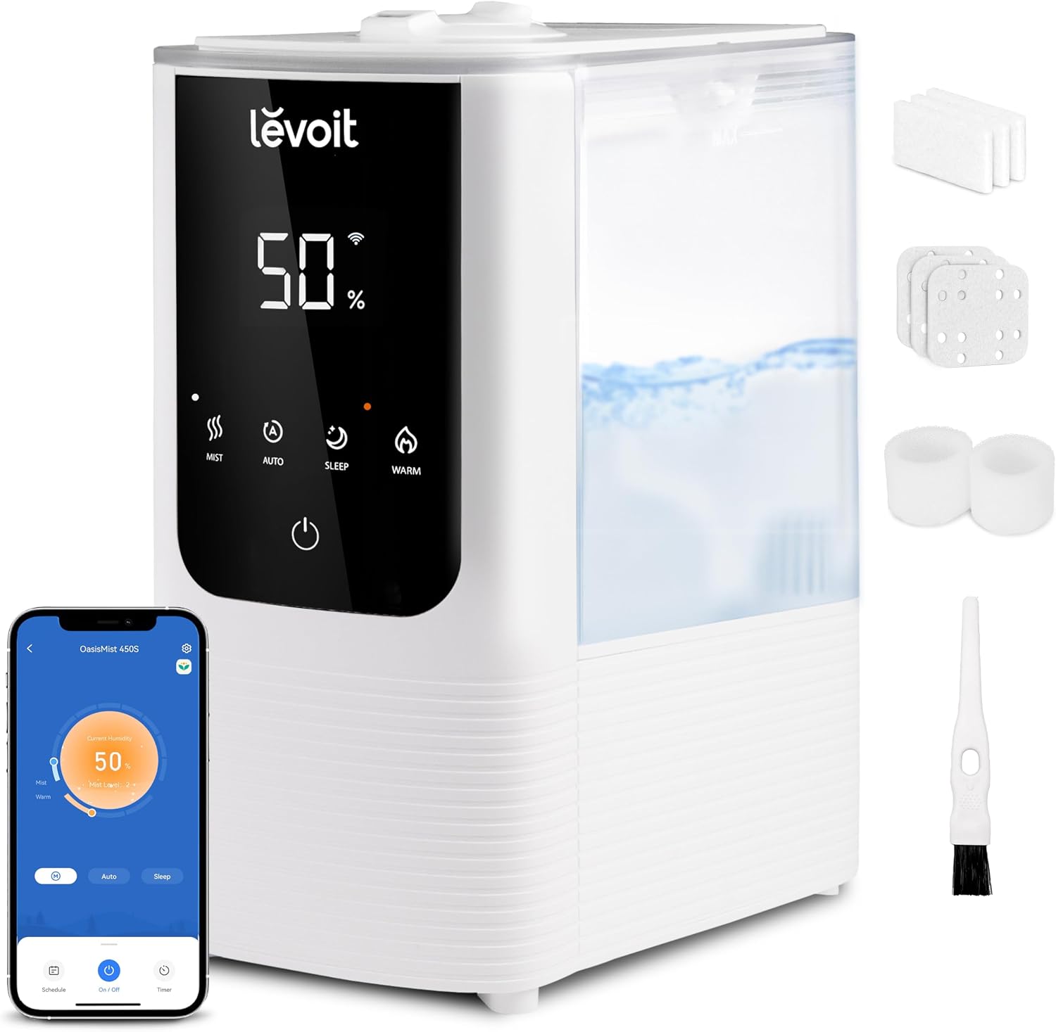 Levoit OasisMist 450S Smart Warm and Cool Mist Humidifier, 4.5L