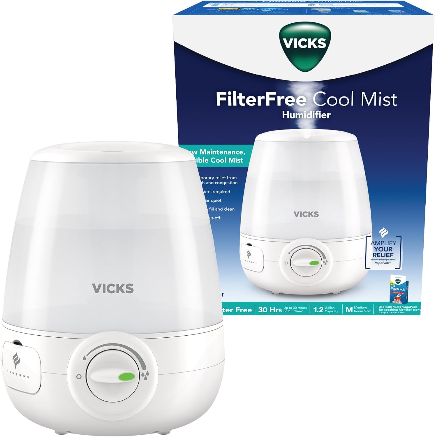 Vicks Filter-Free Ultrasonic Cool Mist Humidifier