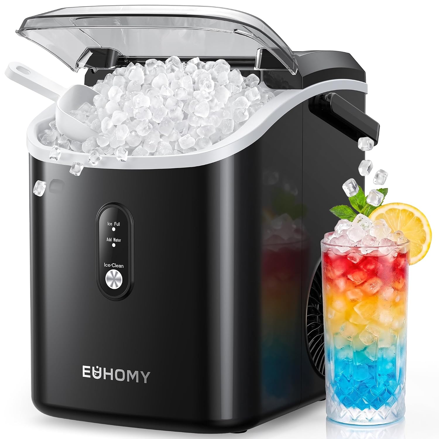 EUHOMY Nugget Ice Maker, 34 lb