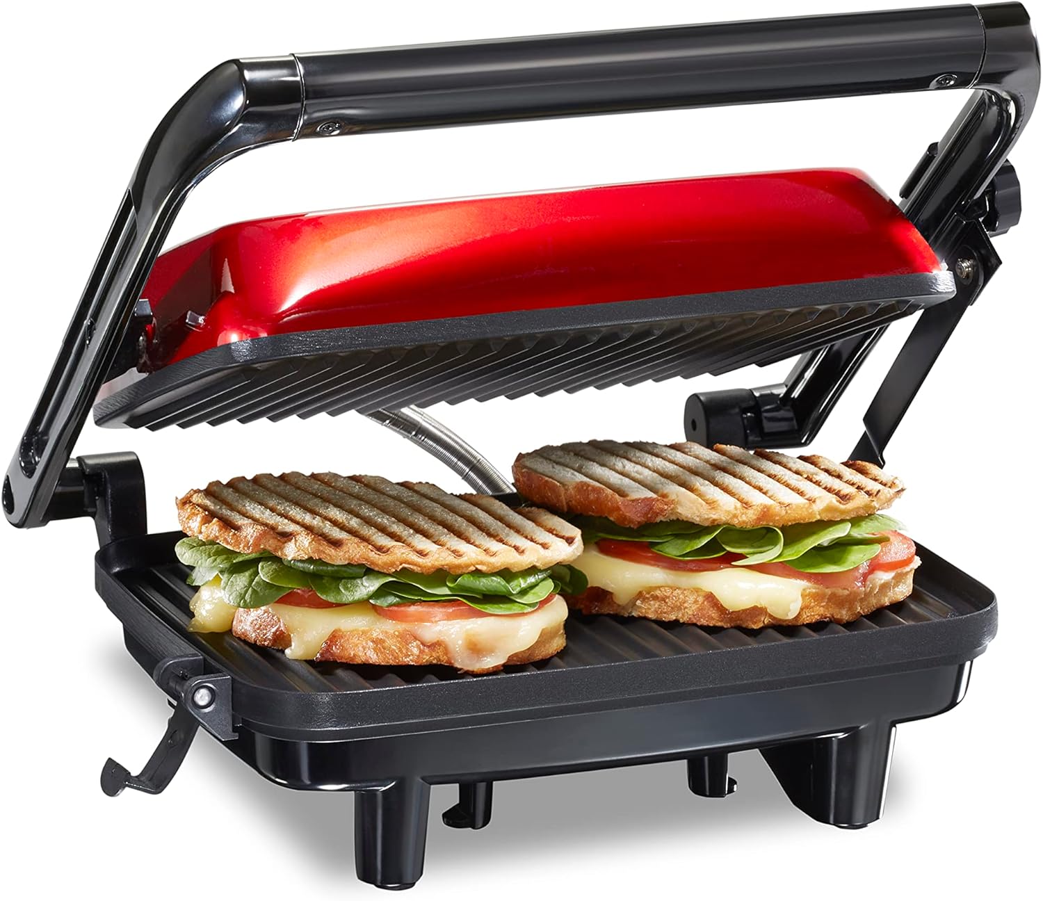 Hamilton Beach 25462Z 180-Degree Panini Press, Red, 8x10