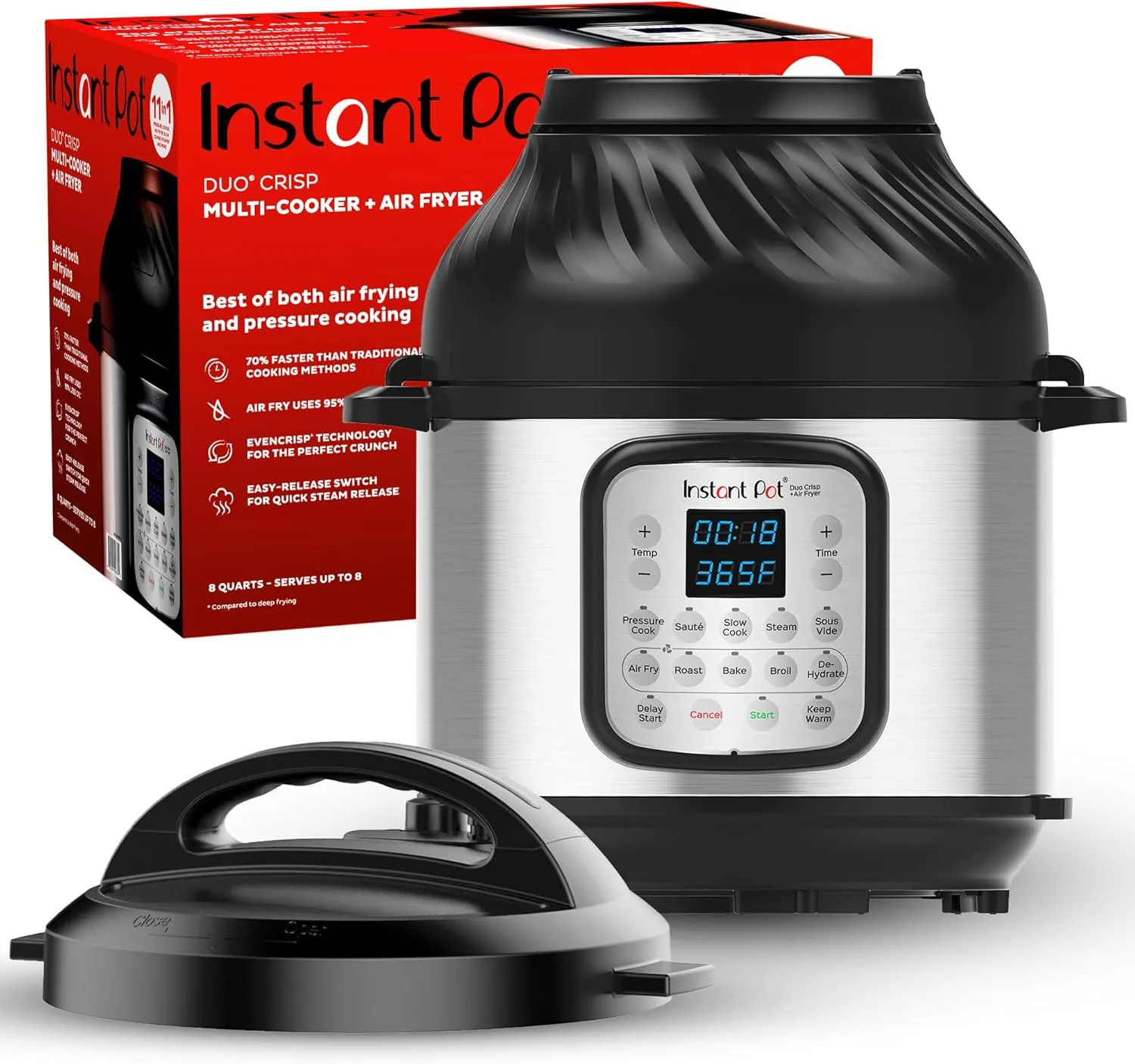 Instant Pot Duo Crisp 8 Qt 11-in-1 Air Fryer + Pressure Cooker